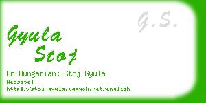 gyula stoj business card